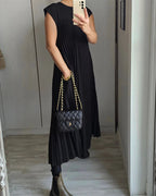 Harriet Chic Pleated Cotton Dress for Women Soft Comfortable Fit