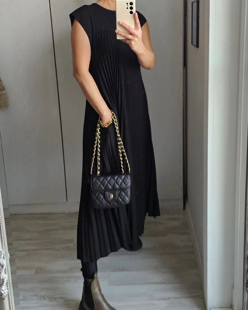 Harriet Chic Pleated Cotton Dress for Women Soft Comfortable Fit