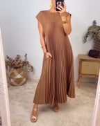 Harriet Chic Pleated Cotton Dress for Women Soft Comfortable Fit