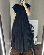 Harriet Chic Pleated Cotton Dress for Women Soft Comfortable Fit