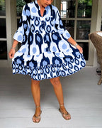 Cristina Vintage Dress with Print for Women Boutique Wardrobe Pick