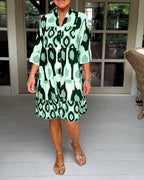 Cristina Vintage Dress with Print for Women Boutique Wardrobe Pick