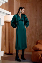 Satin Red Chic Formal Maxi Dress