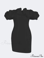 Satin Ruffled Stylish Strapless Mini Dress