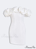 Satin Ruffled Stylish Strapless Mini Dress