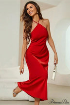 Satin Spaghetti Strap Sexy Party Dress