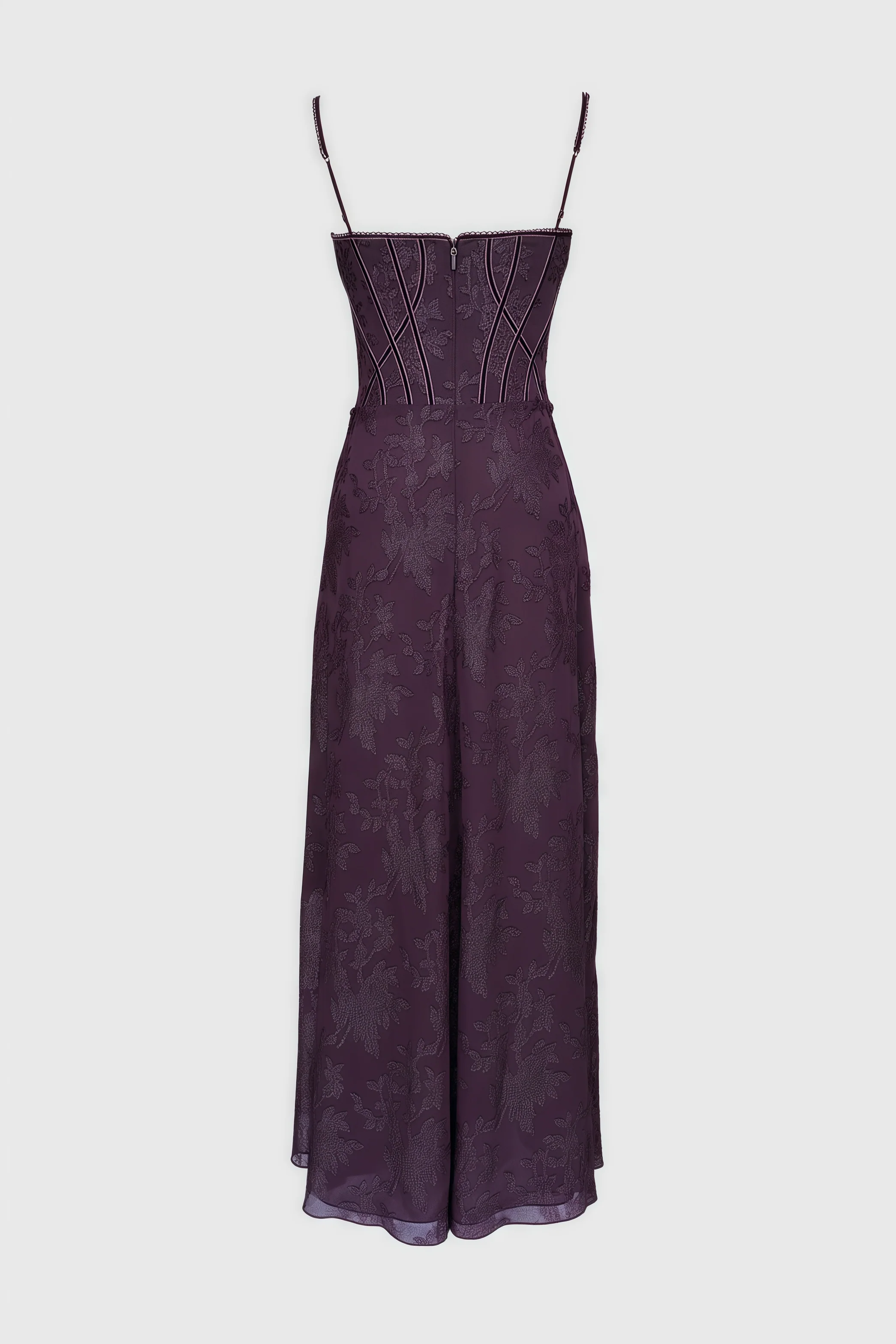 Celeste Purple Sequin Flower Lace Maxi Dress