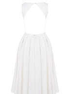 White Twill Midi Sundress
