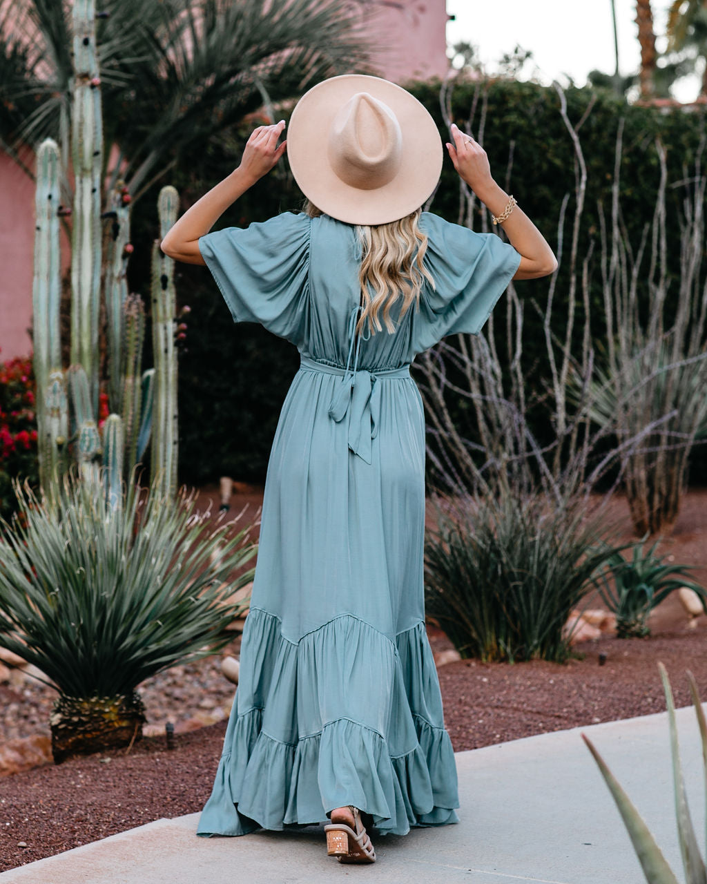 PREORDER Seafoam Season Pocketed Tiered Maxi Dress Seafoam