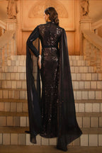 Sequin Crew Neck Long Sleeve Fitted Bodycon Evening Dress