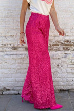 Sequin Long Straight Pants