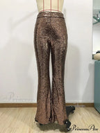 Sequin Paillette High Wasit Cropped Pants