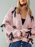 Sequined V-neck Knit Cardigan