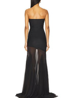 Seraphine Strapless Mesh Maxi Dress