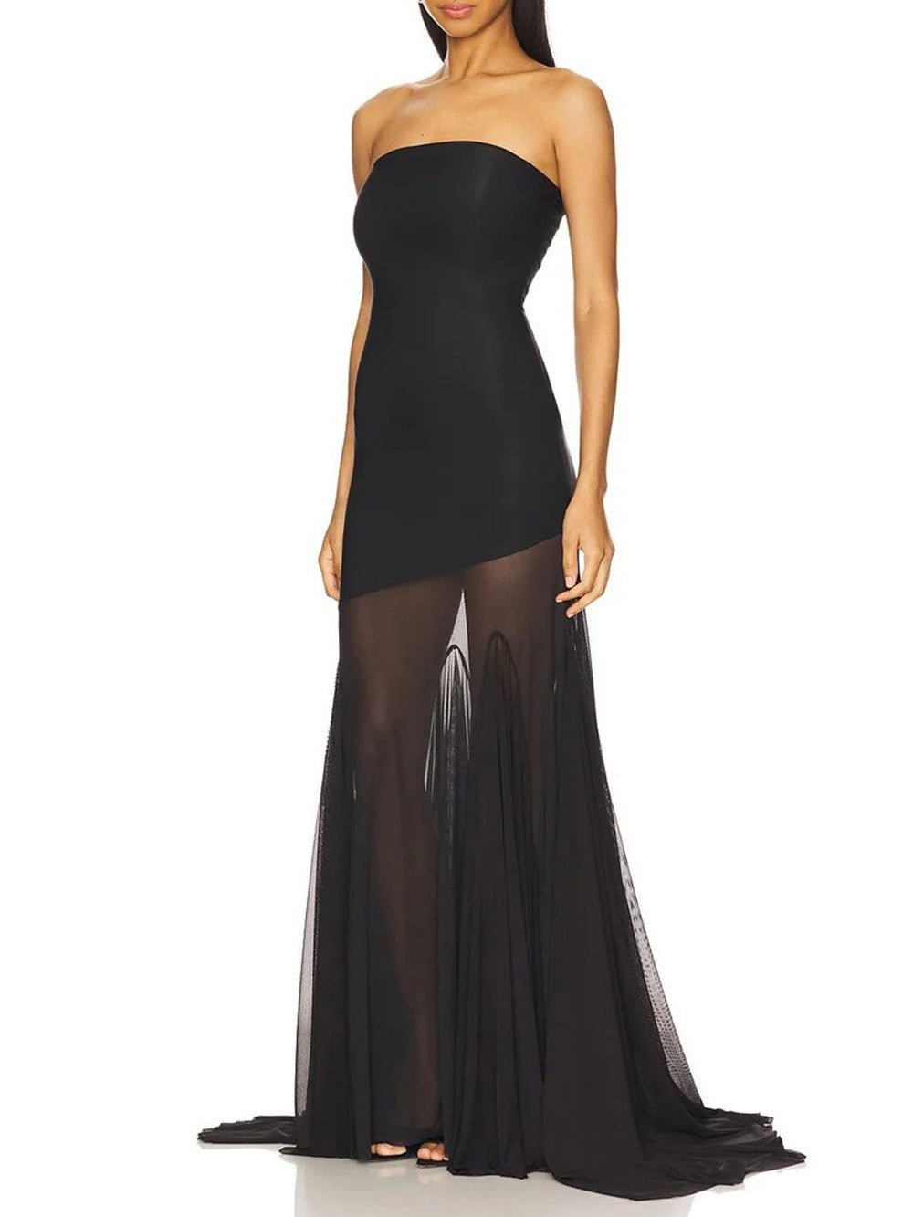 Seraphine Strapless Mesh Maxi Dress