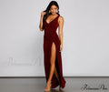 Serena Formal High Charming Slit Lurex Dress