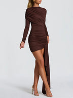 Serena Ruched Long Sleeve Mini Dress