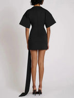 Serena Ruched Metal-Detail Mini Dress
