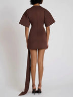 Serena Ruched Metal-Detail Mini Dress