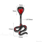 Serpent Crystal Bloom Dark Belly Ring