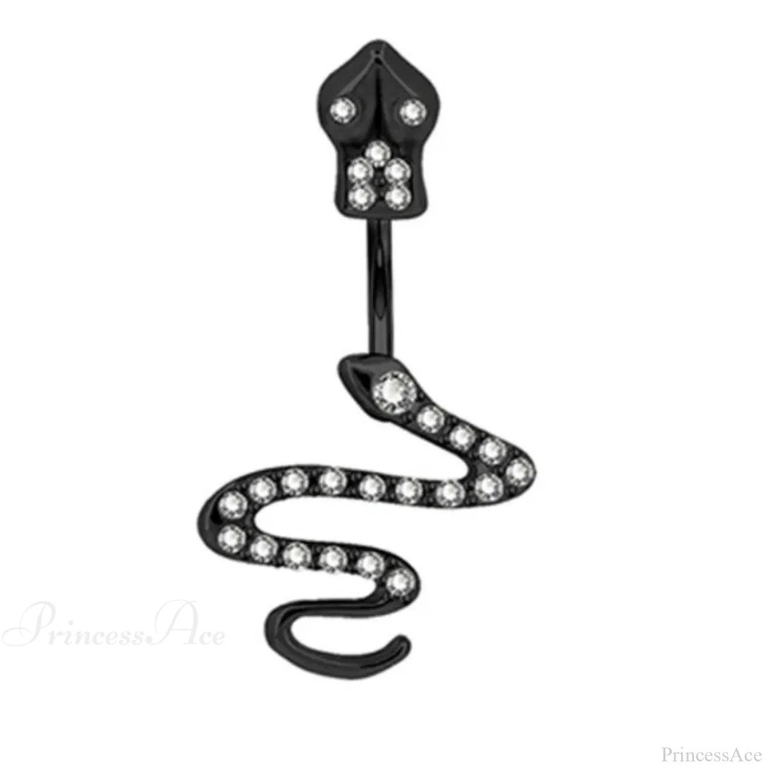Serpent Crystal Bloom Dark Belly Ring