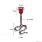 Serpent Crystal Bloom Dark Belly Ring