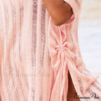 Sexy Bat Sleeve Loose Casual Hollow Out T-shirt Dress