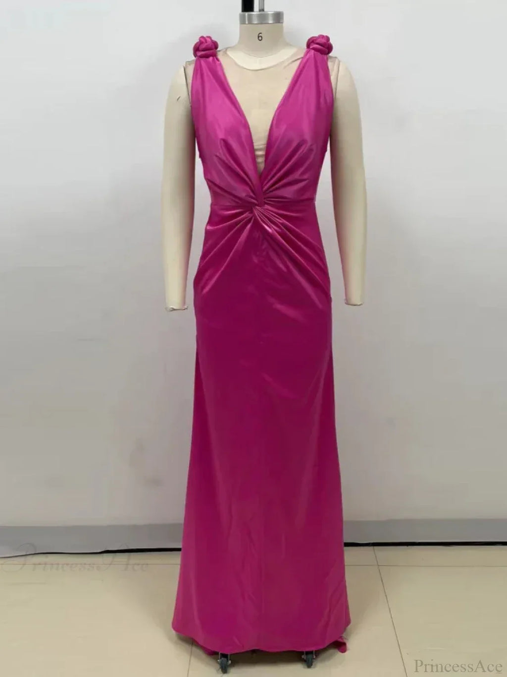 Sexy Braid Sling Deep V Neck Pleated Maxi Dress Women Party Dress