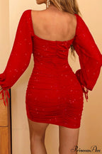 Sexy Deep V-Neck Black Bodycon Party Dress