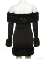 Sexy Elegant Fluffy Glamorous Strapless Mini Party Dress