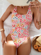 Sexy Floral Square Neck One Piece Set