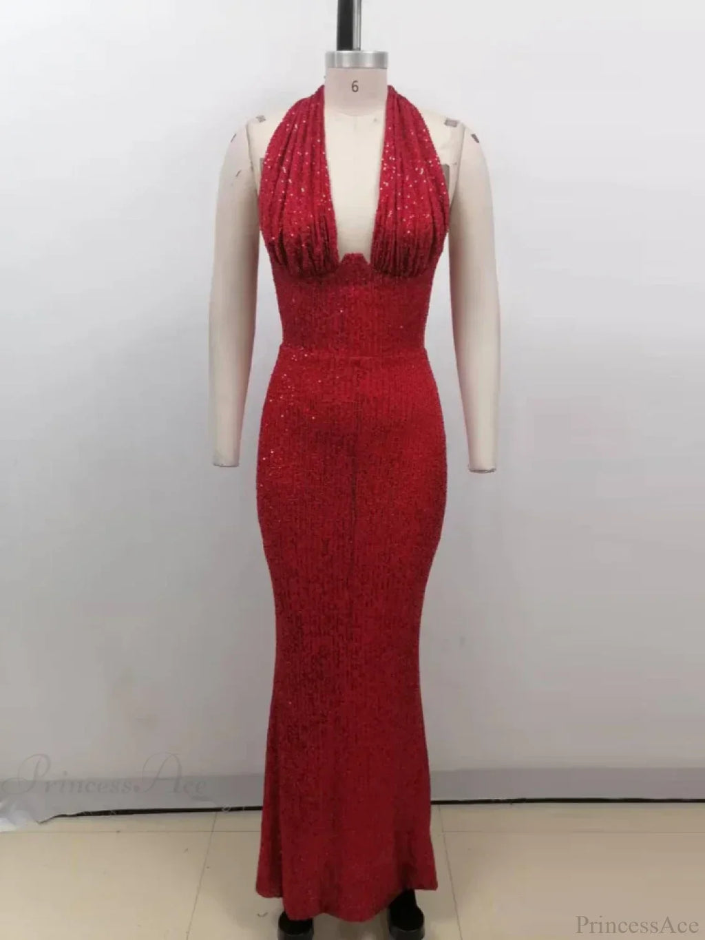 Sexy Halter Deep V Neck Sequins Green Sleeveless Backless Celebrity Party Dress