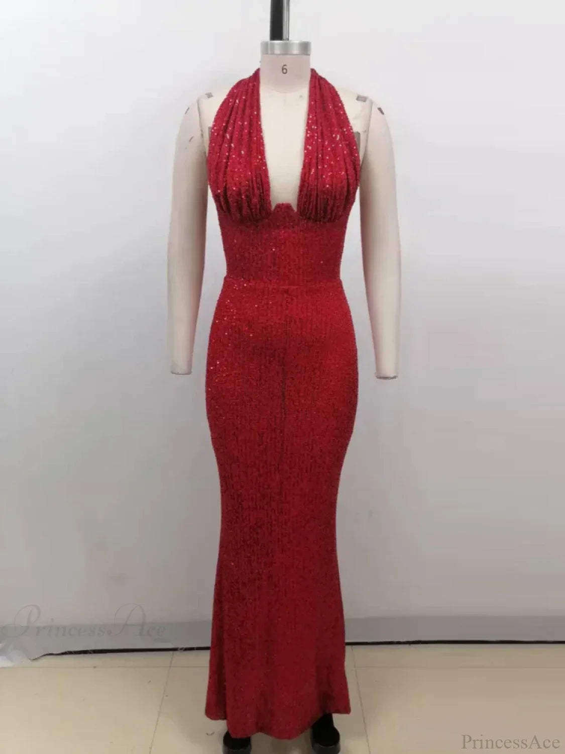 Sexy Halter Deep V Neck Sequins Green Sleeveless Backless Celebrity Party Dress