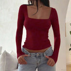 Sexy Low Chest Elegant T-shirt Sweater
