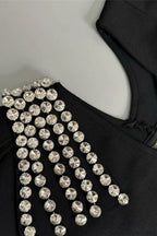 Sexy One-Shoulder Cutout Bodycon Rhinestone Evening Dress