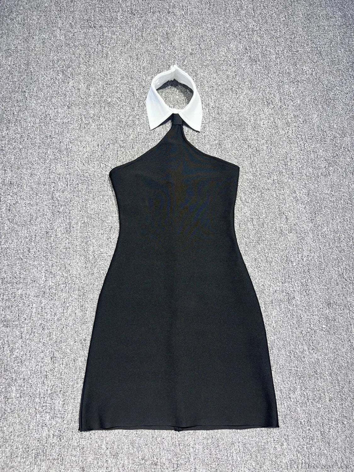 Sexy Patchwork Sleeveless Bandage Dress Black Backless Bodycon Mini Party Dress