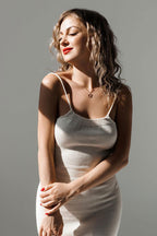 Sexy Rib Knit Scoop Neck Cami Strap Lace Up Backless Split Knit Midi Dress - White