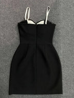 Sexy Spaghetti Strap 3D Flower Bandage Sleeveless Floral A-Line Party Dress