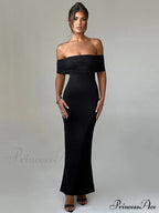 Sexy Strapless Backless Maxi Dress - Solid Off-shoulder Sleeveless Bodycon Party Dress