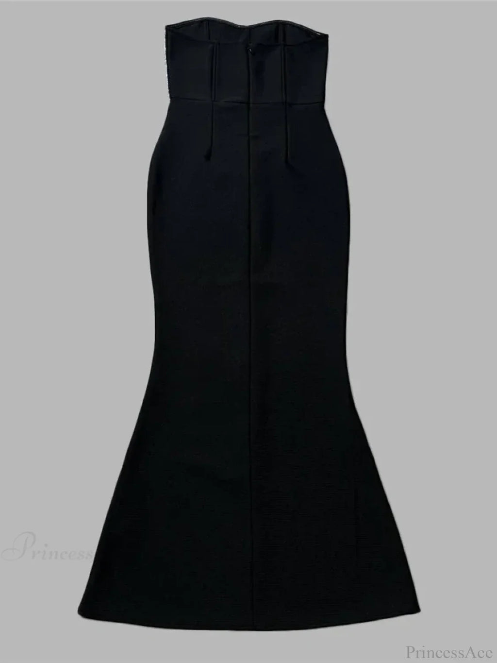 Sexy Strapless Diamonds Chain Bandage Long Black Sleeveless Backless Crystal Party Dress