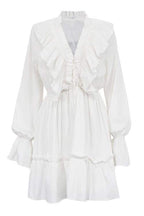 Sharon V - neck Ruffle Mini Dress