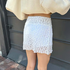 Sheer Mesh Lace Flower Skirt