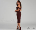 Sheila Crepe Corset Charming Midi Formal Dress