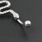 Shimmering Serpent Medieval Zircon Belly Ring