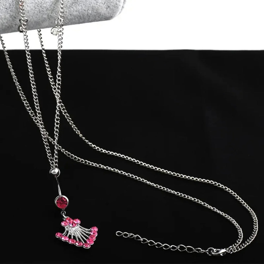 Shiny Metal Chain Dark Belly Ring