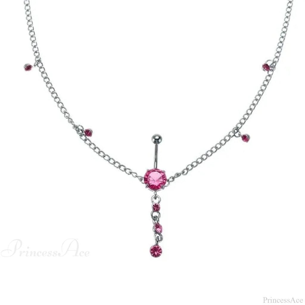 Shiny Metal Chain Dark Belly Ring