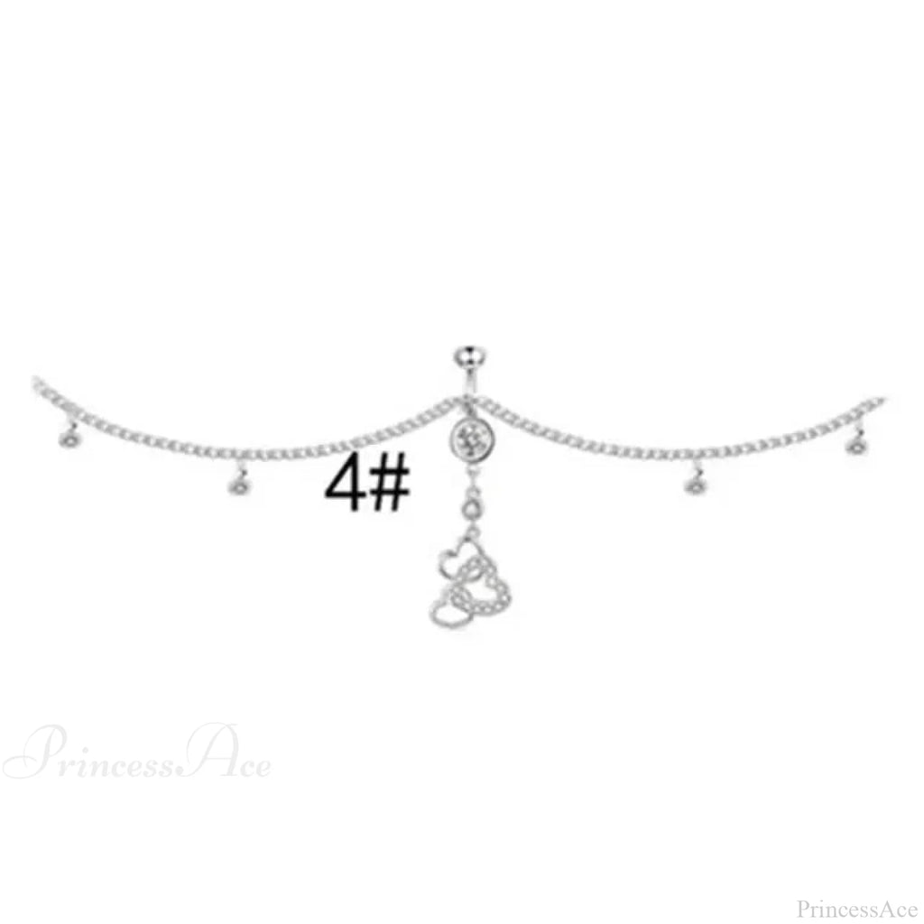 Shiny Metal Chain Dark Belly Ring