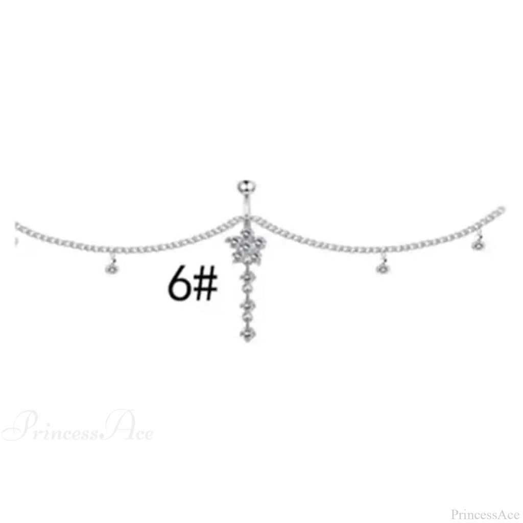 Shiny Metal Chain Dark Belly Ring
