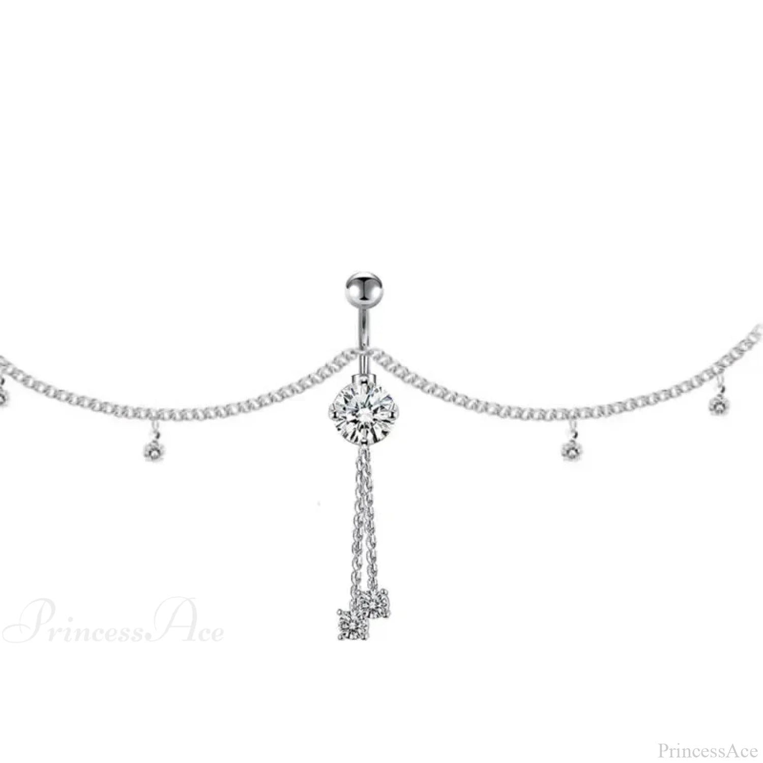 Shiny Metal Chain Dark Belly Ring