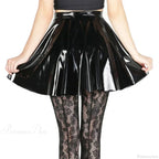 Shiny PVC Pleated Latex Mini Skirt